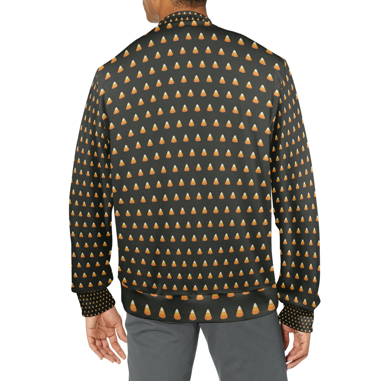 Men's Candy Corn Design All Over Print Mock Neck Sweater (Model H43)