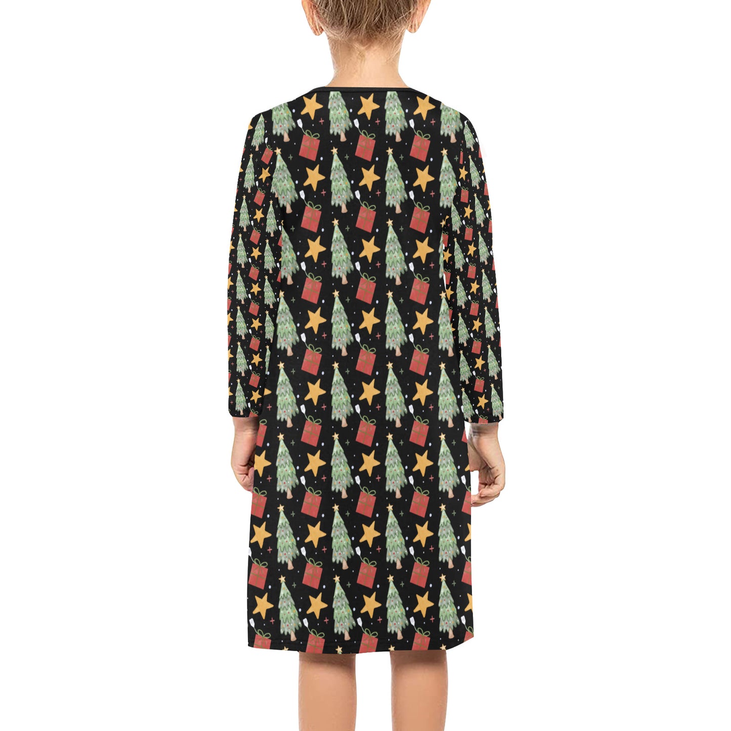 Girls' Long Sleeve Christmas Dress (D59)