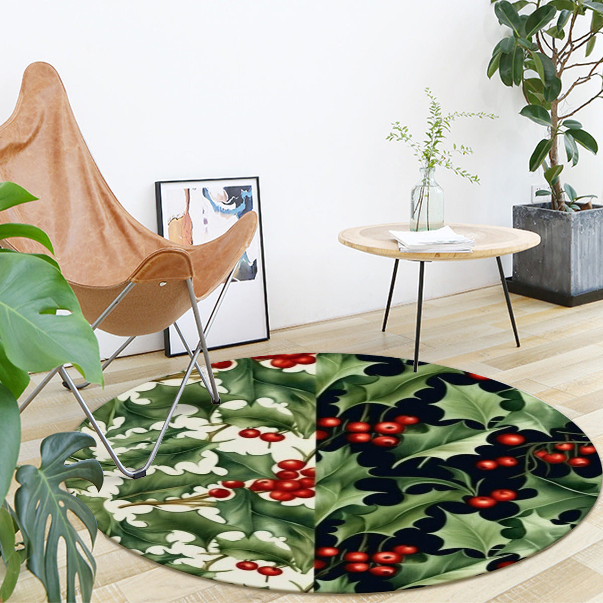 Foldable round Christmas mat