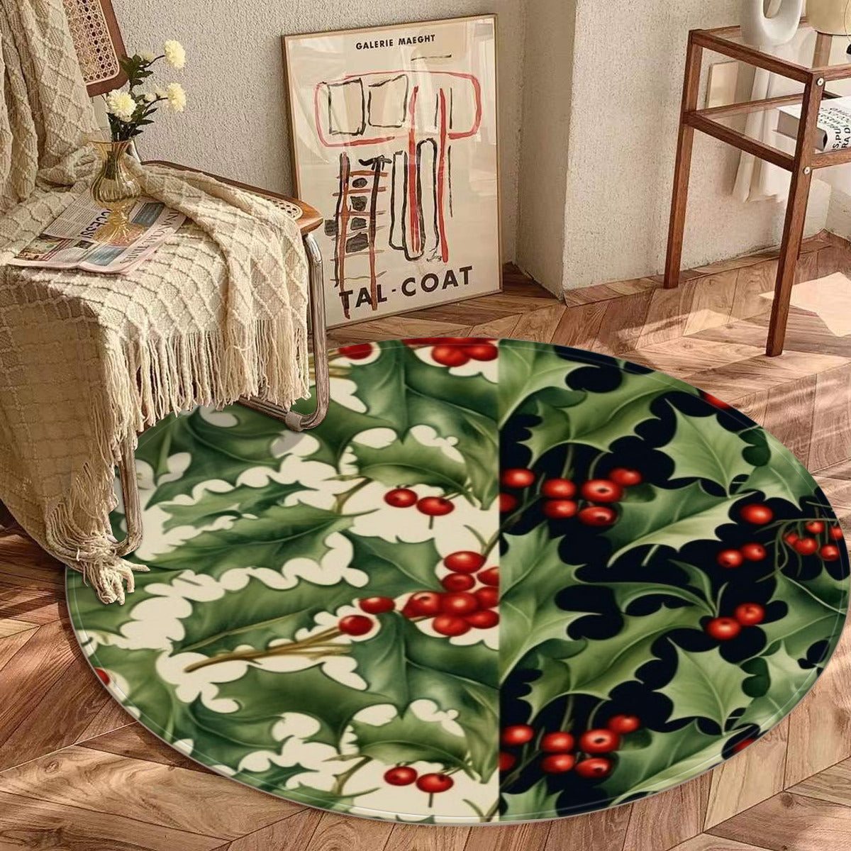 Foldable round Christmas mat