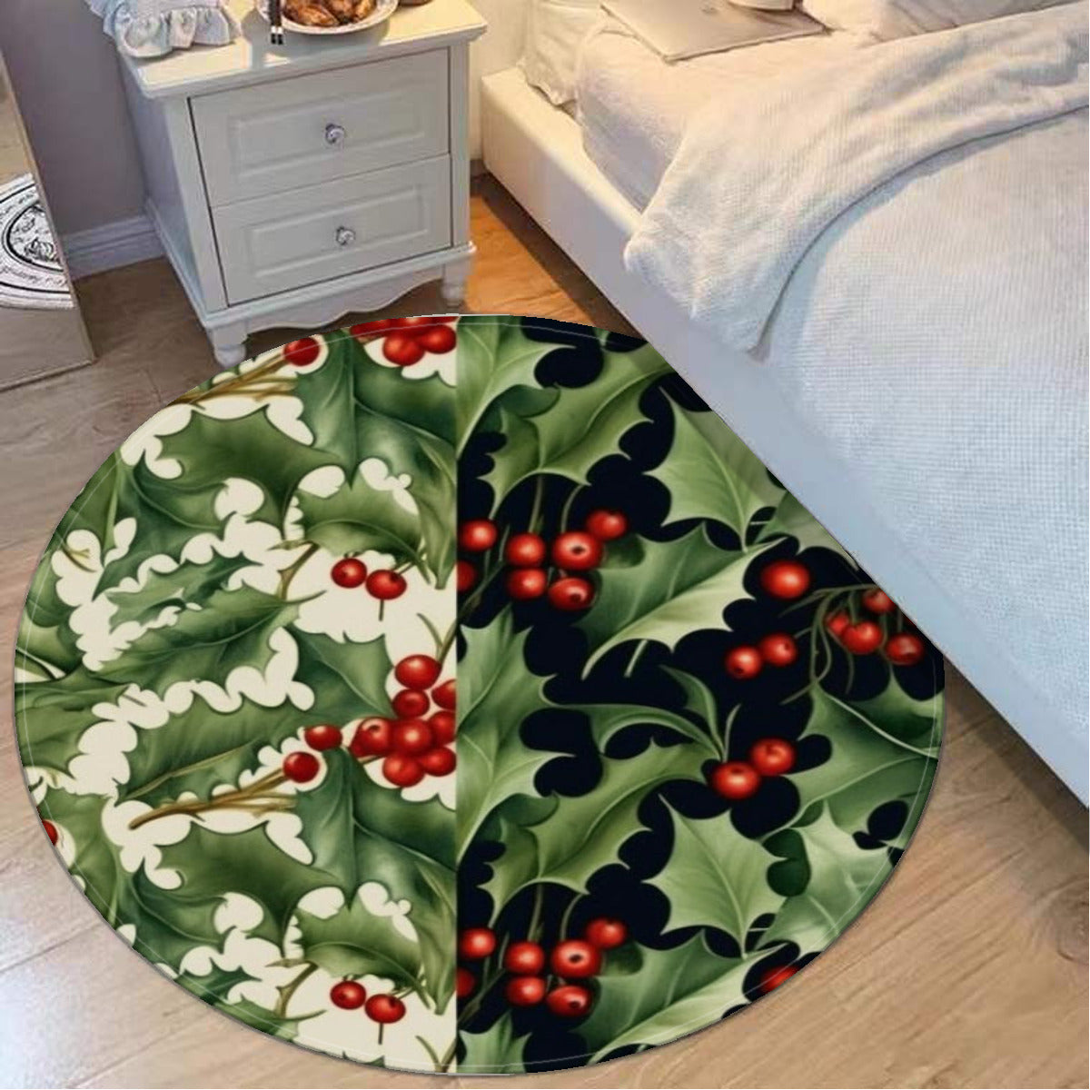 Foldable round Christmas mat