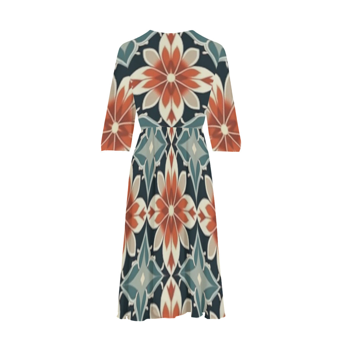 All-Over Holiday Print Women's Knee-Length V-Neck Dress