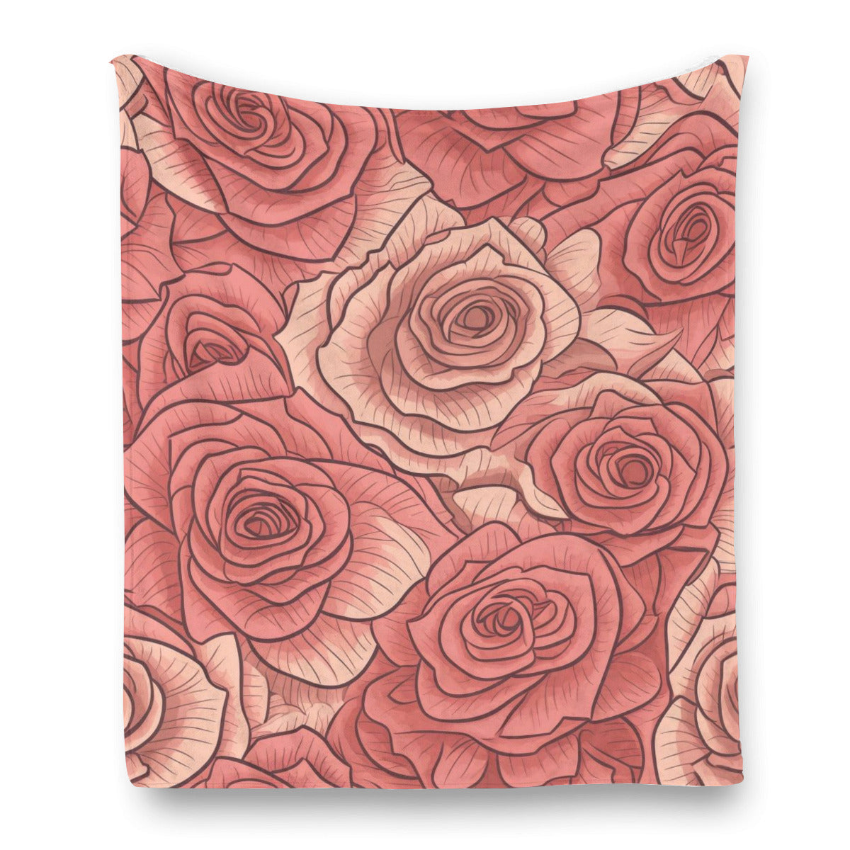 Single-Side Printing Floral Design Flannel Blanket