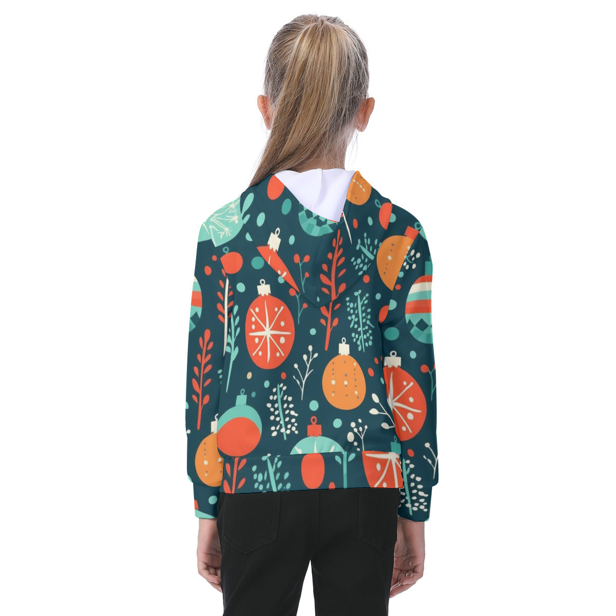 All-Over Holiday Print Kid's Heavy Fleece Hoodie
