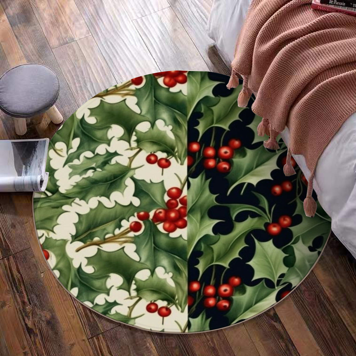 Foldable round Christmas mat