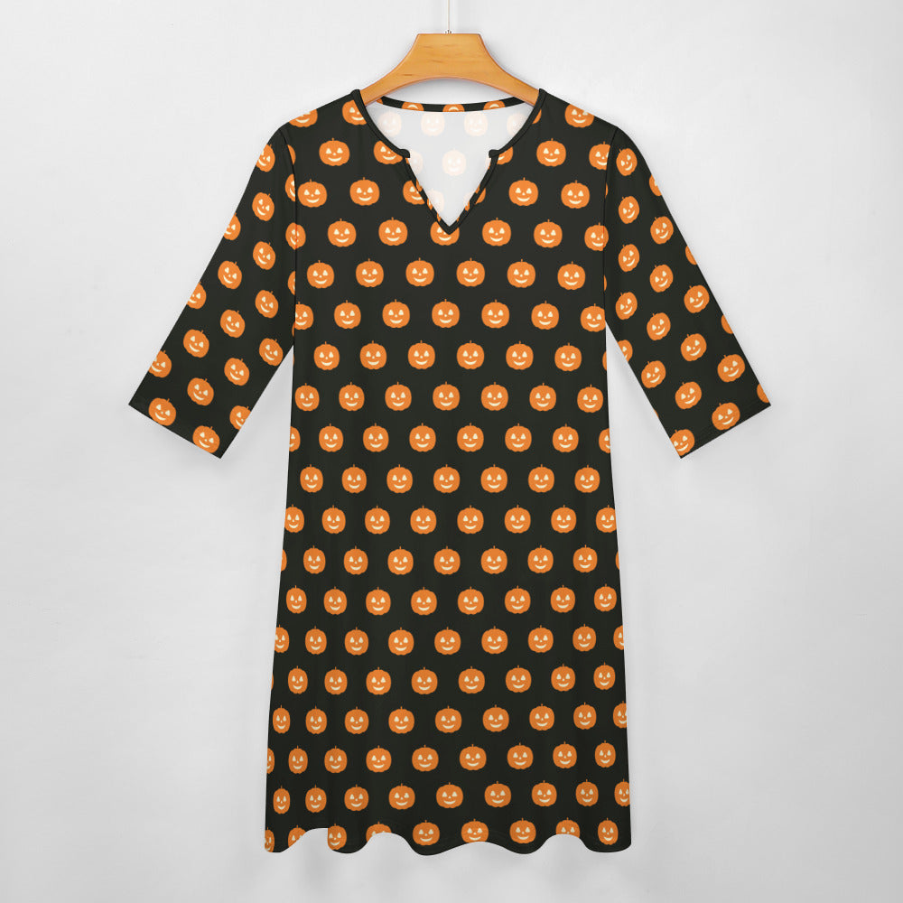 7-point sleeve dress