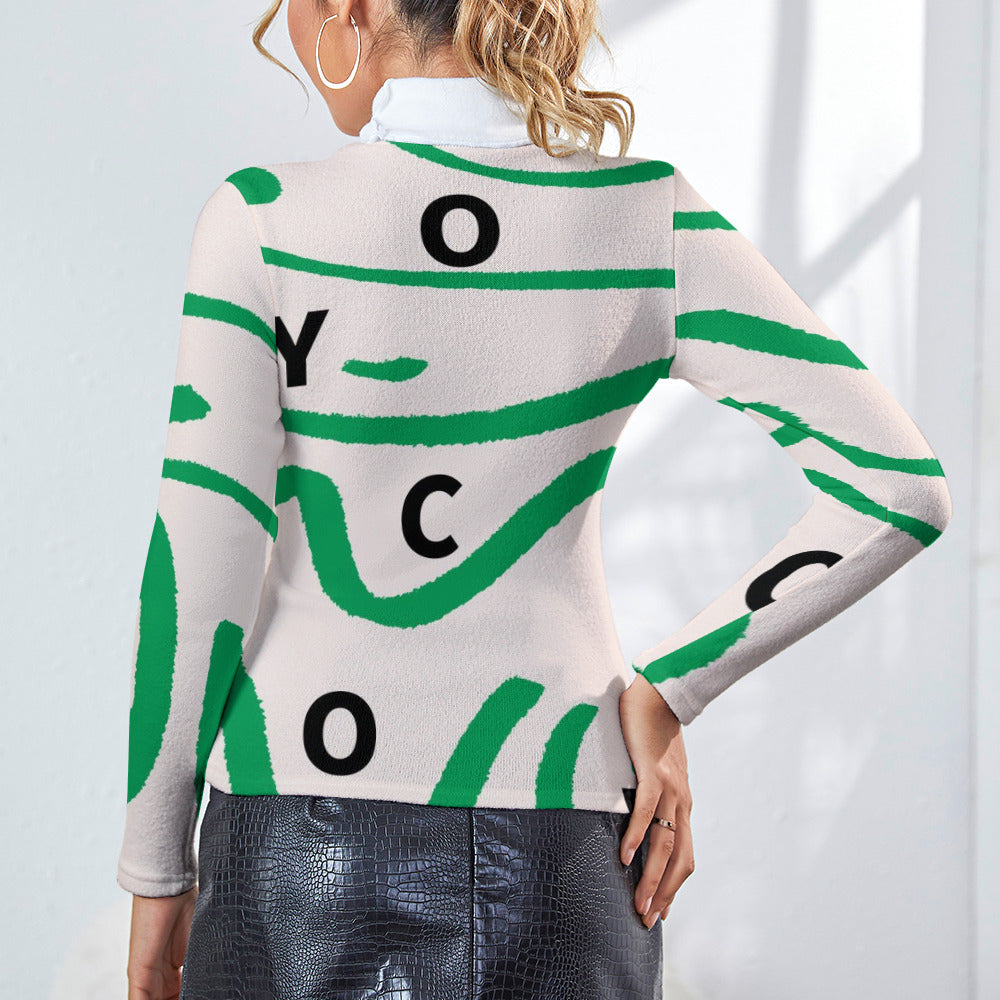 Women's Long Sleeve Lapel Sweater