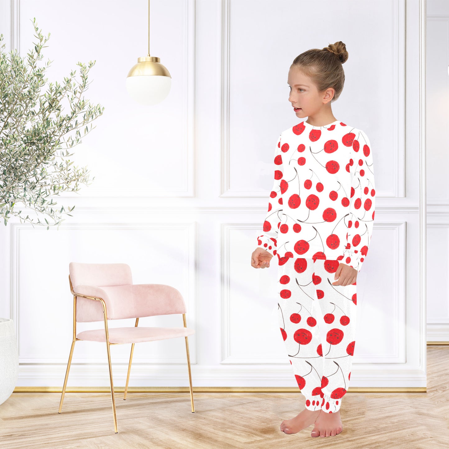 Big Girls' Crew Neck Long Pajama Set (Sets 18)