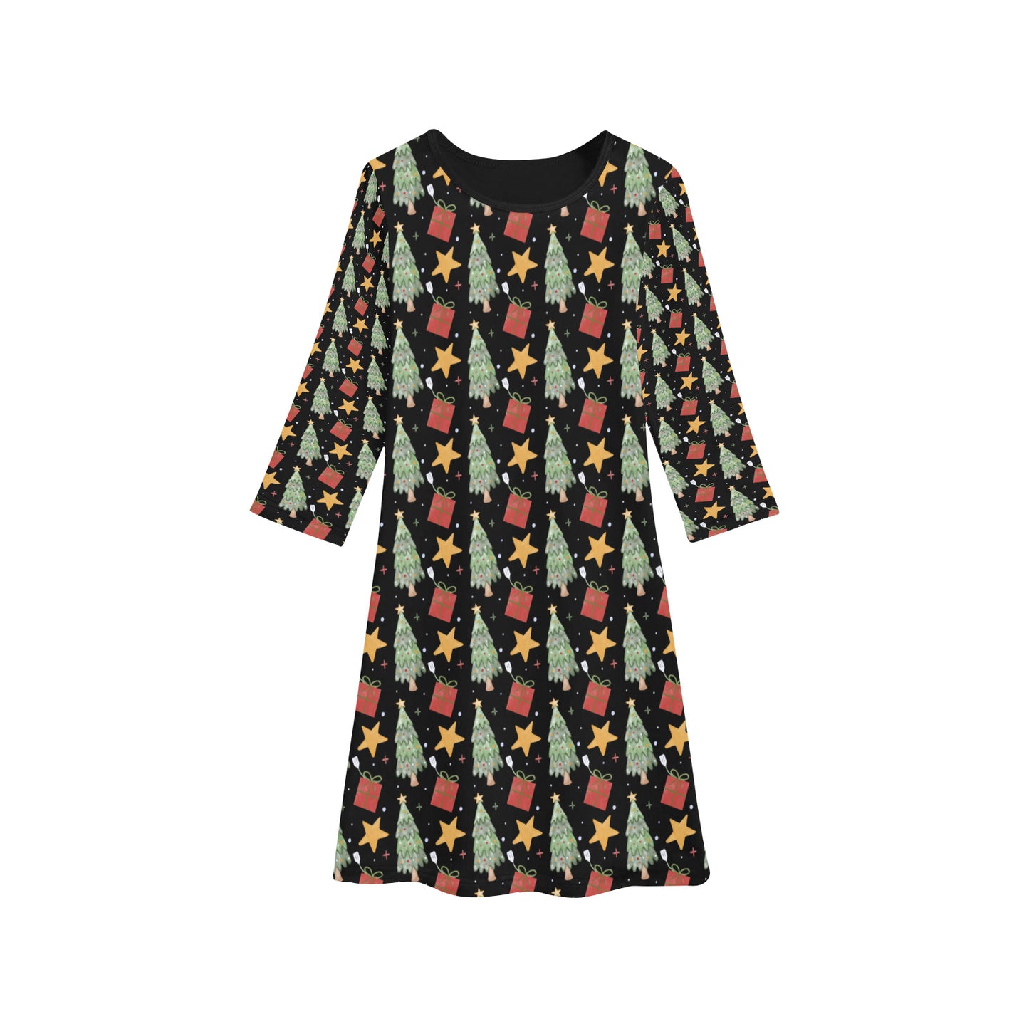Girls' Long Sleeve Christmas Dress (D59)
