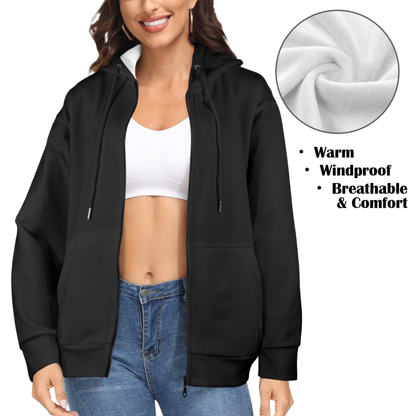 Women's Fleece Full-Zip Hoodie-Heavy