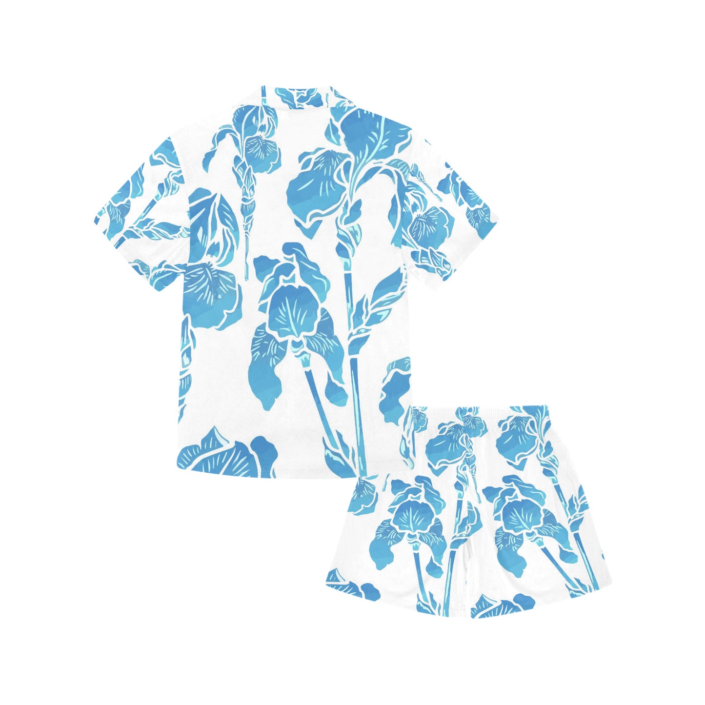 Little Girls' V-Neck Short Pajama Set-Tropical Flowers (Sets 11)