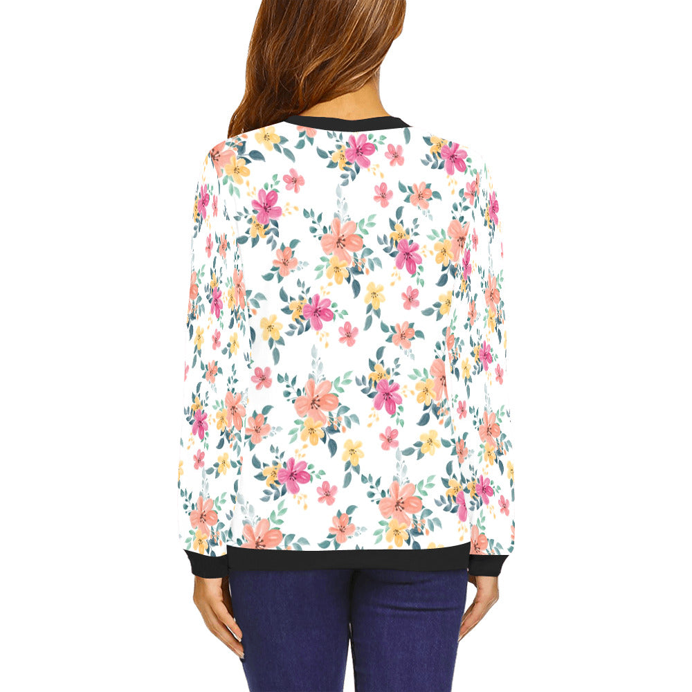 Women's All Over Floral Print Sweatshirt (Model H18)