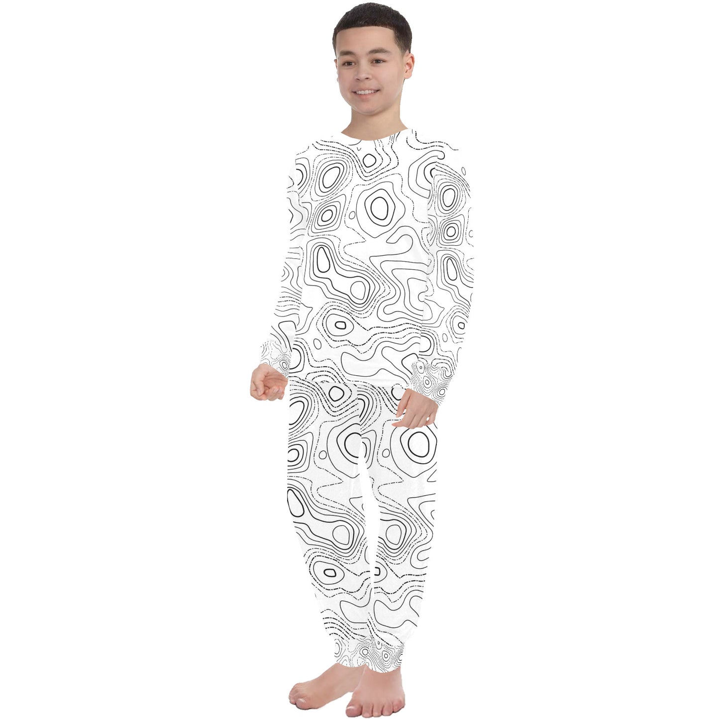 Big Boys' Crew Neck Long Pajama Set (Sets 18)