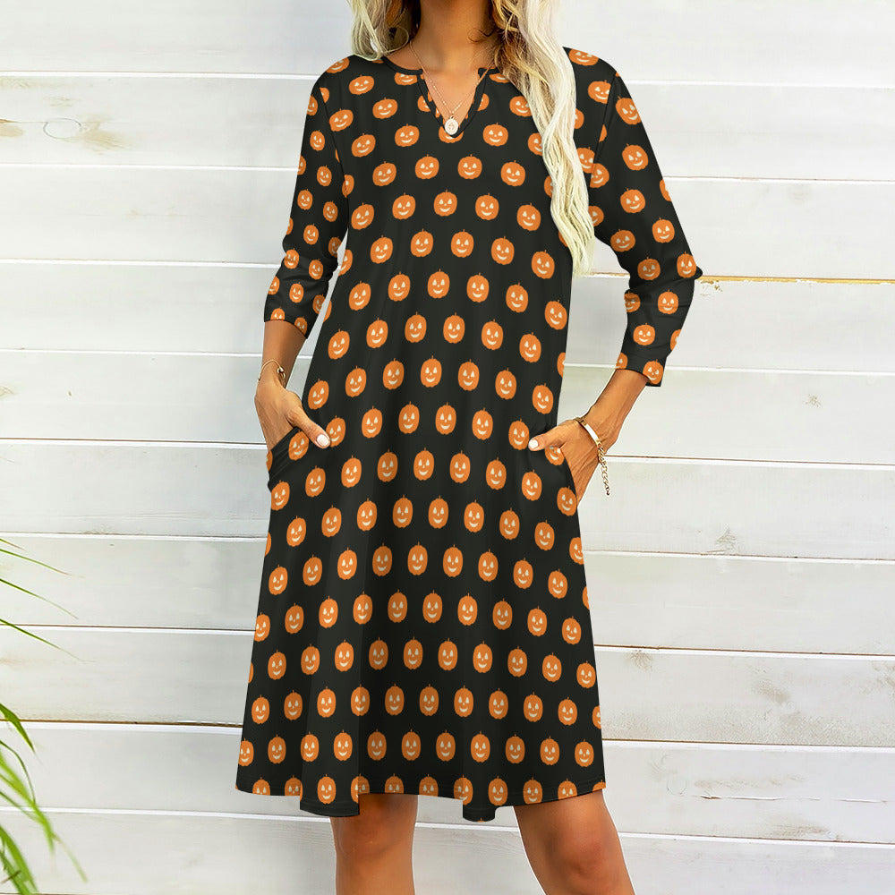 7-point sleeve dress