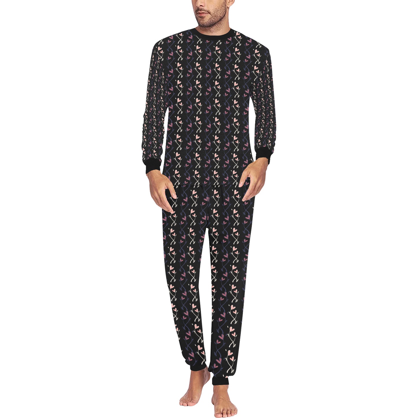 Men's All Over Floral Print Pajama Set (Sets 07)