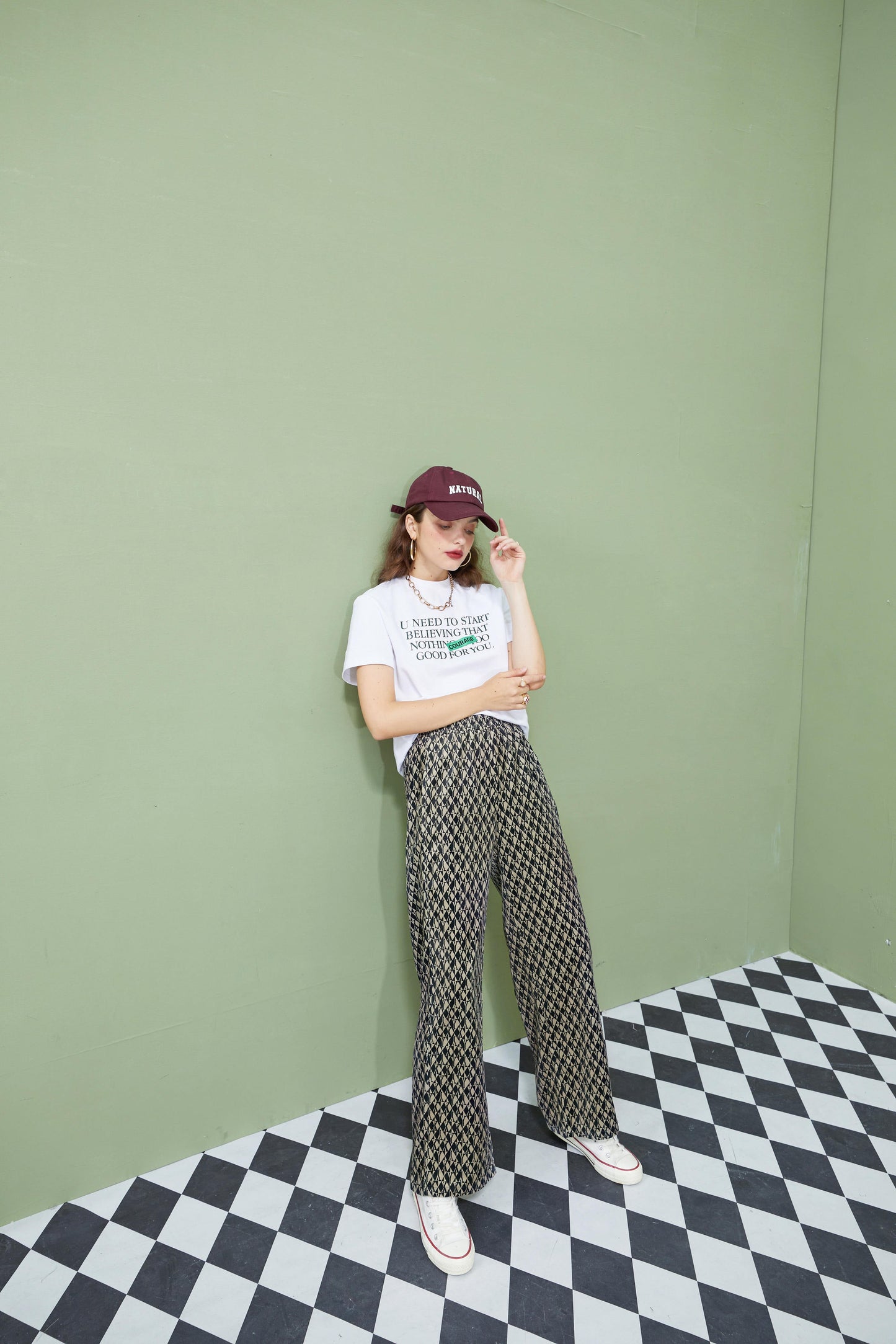 Graphic Print High Waist Casual Wide Leg Pants Autumn Stylish Vintage Straight Fashion Pants