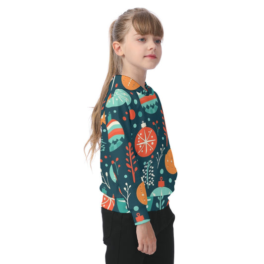 All-Over Holiday Print Kid's Heavy Fleece Hoodie