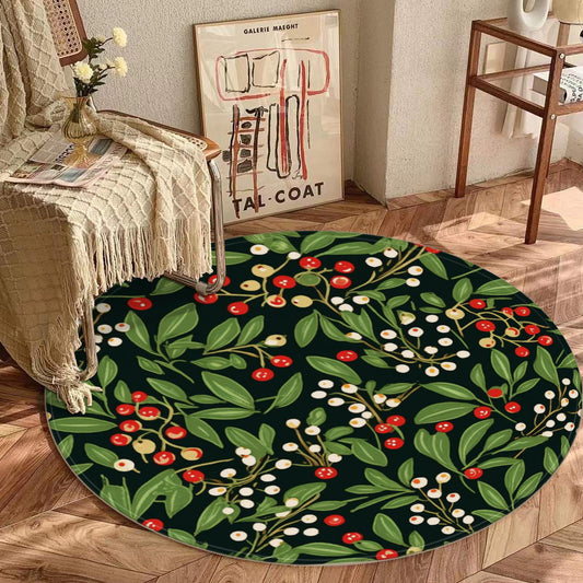 Foldable Christmas-Print round mat